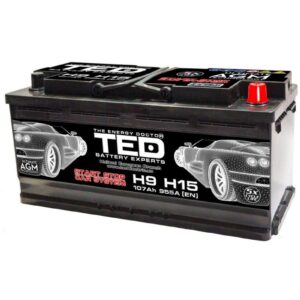 Baterie Auto 12V 107Ah cu Start Stop, Pornire 955A, Dimensiuni 394 x 175 x 190 mm Borna+ Dreapta Ted Electric TED003843