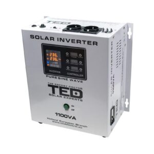 Invertor Solar Fotovoltaic Monofazat Off-Grid, 12V 1100VA 700W MPPT cu unda sinusoidala pura, TED Electric TED000279