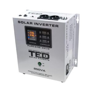 Invertor Solar Fotovoltaic Monofazat Off-Grid, 12V 850VA 500W MPPT cu unda sinusoidala pura, TED Electric TED000286