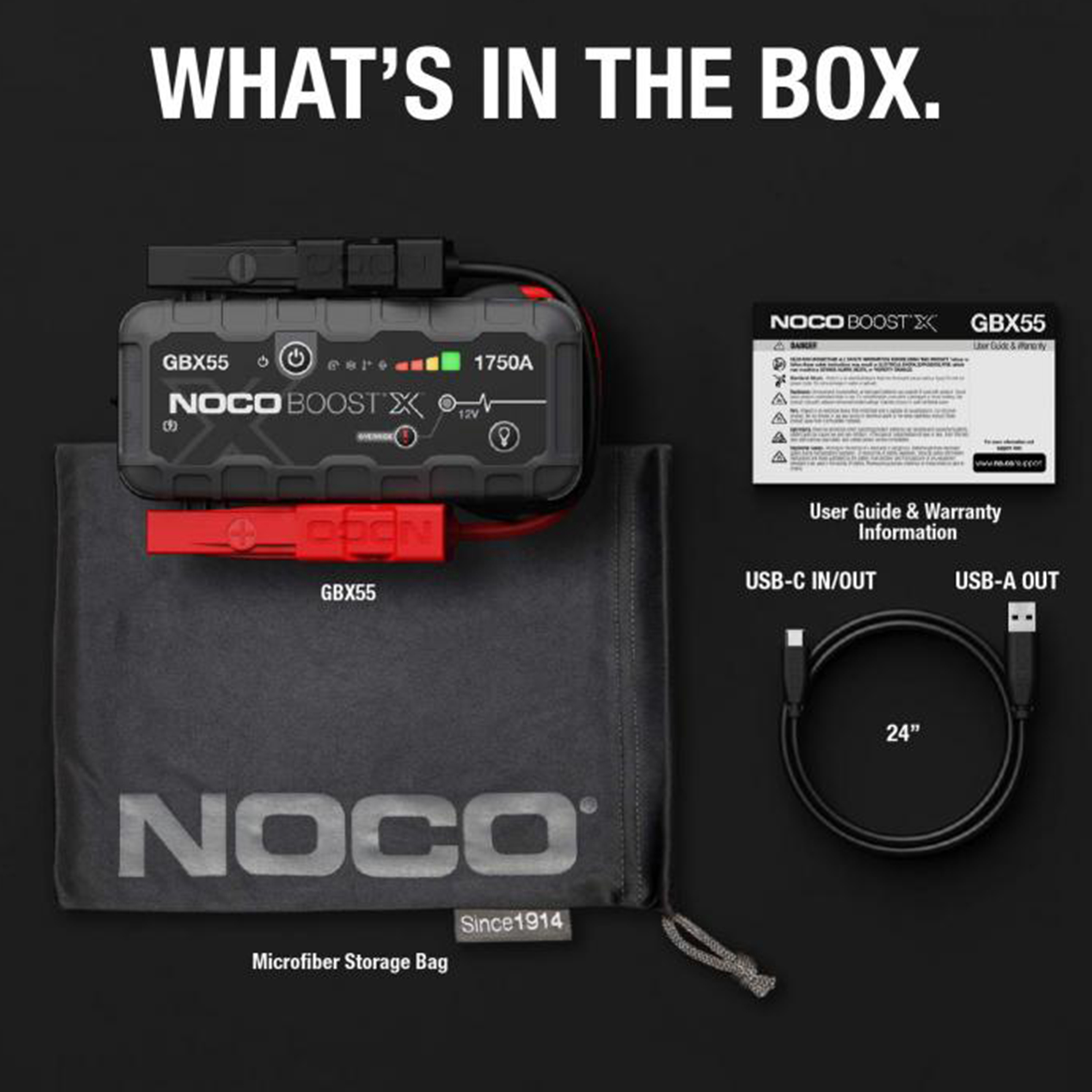 Robot Pornire Auto, Jump Starter Auto 12V Portabil, Curent Pornire 1750A Litiu-Ion, Noco Boost GBX55 - imagine 3