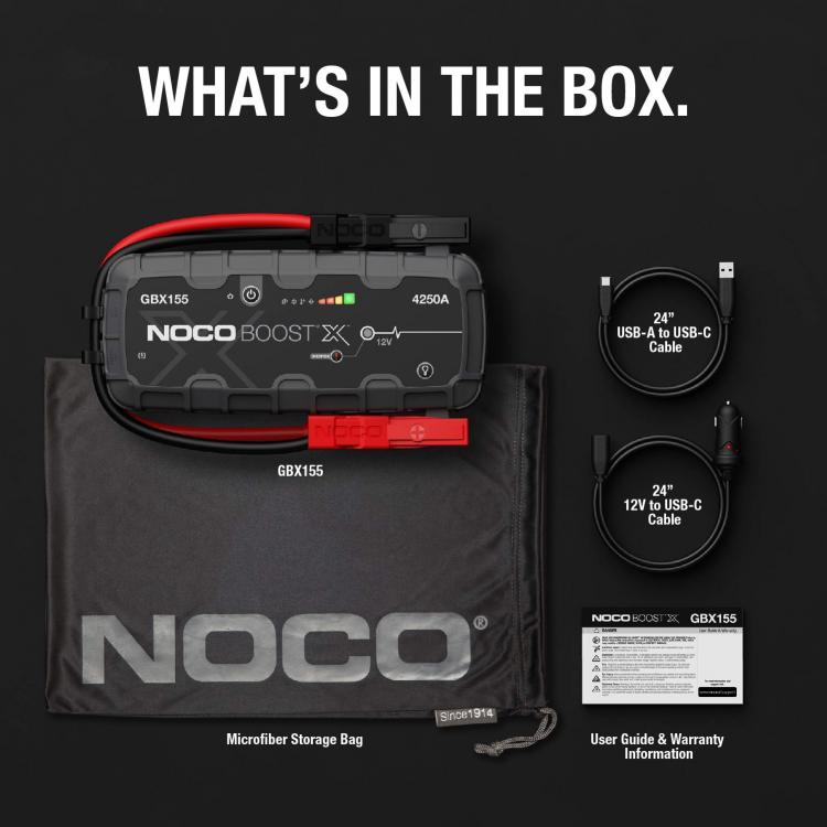 Robot Pornire Auto, Jump Starter Auto 12V Portabil, Curent Pornire 4250A Litiu-Ion, Noco Boost GBX155 - imagine 3