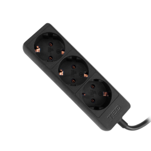 Prelungitor 3 metri cu 3 Schuko, Cablu 3x 1.5mm, Culoare Negru, Putere 3680W 16A, TED Electric TED001863