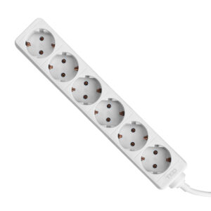 Prelungitor 5 metri cu 6 Schuko, Cablu 3x 1.5mm, Culoare Alb, Putere 3680W 16A, TED Electric TED000880