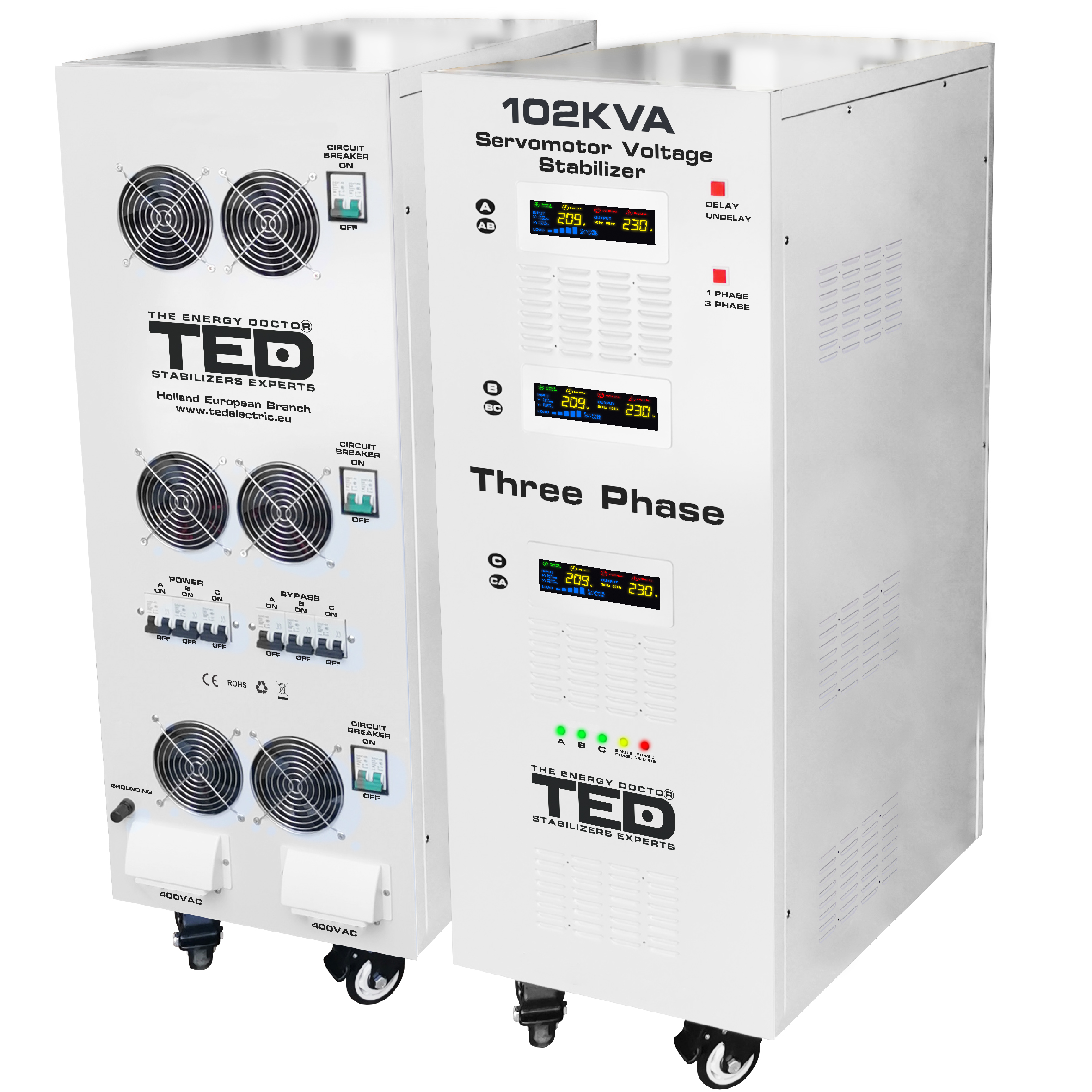 Stabilizator retea maxim 102KVA-SVC cu servomotor trifazat-trifazat TED000064 - imagine 2