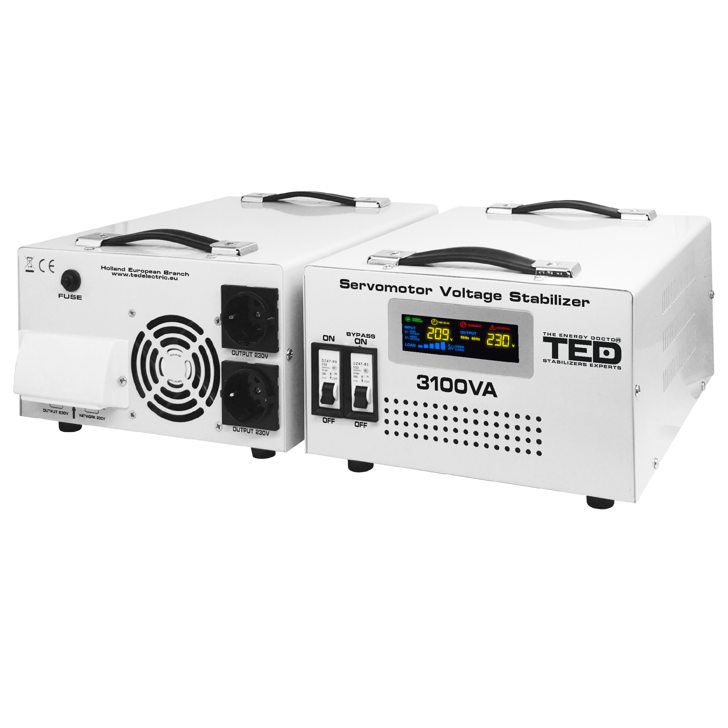 Stabilizator retea maxim 3100VA-SVC cu servomotor monofazat TED000163 - imagine 2