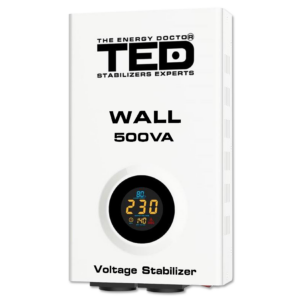 Stabilizator retea maxim 500VA-AVR LCD 2 iesiri schuko WALL TED002174