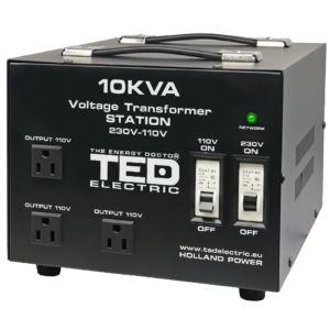 Transformator de tensiune, Convertor de la 220V la 110V si Reversibil 10KVA  8000W cu Carcasa si Regleta, TED Electric TED000231
