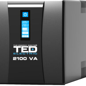 UPS 2100VA 1200W cu Stabilizator si Management, 2x Schuko, Ecran LCD si 2x Acumulator 12V 9Ah, TED Electric TED004659