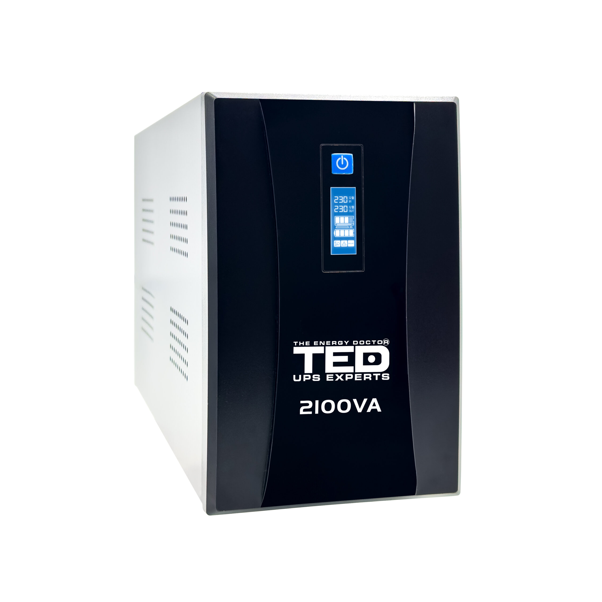 UPS 2100VA 1200W cu Stabilizator si Management, 2x Schuko, Ecran LCD si 2x Acumulator 12V 9Ah, TED Electric TED004659 - imagine 3