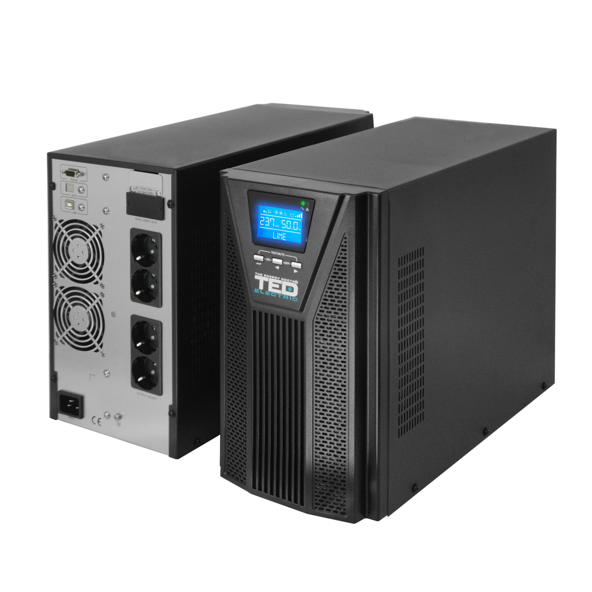 UPS 3000VA Online dubla conversie management 4 schuko TED Electric TED003997 - imagine 3