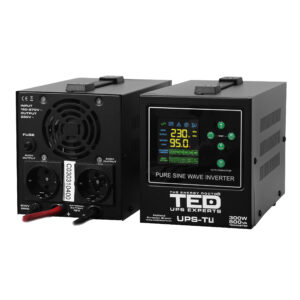 UPS 500VA/300W runtime extins LiFePO4 utilizeaza un acumulator (neinclus) TED Electric - TED006752