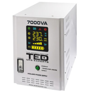 UPS 7000VA/5000W runtime extins utilizeaza patru acumulatori (neinclusi) TED Electric - TED001696