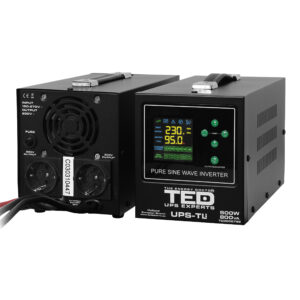 UPS 800VA/500W runtime extins LiFePO4 utilizeaza un acumulator (neinclus) TED Electric - TED006769