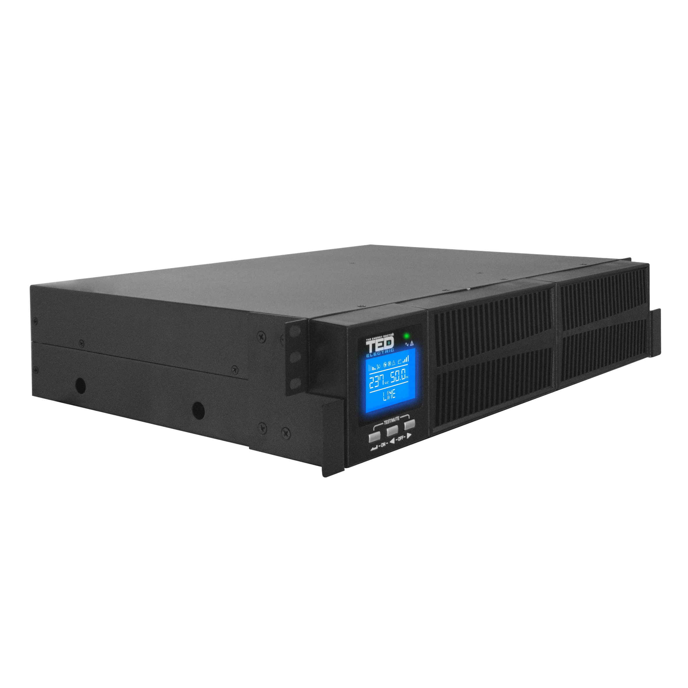 UPS 3000VA rackabil 2U Online dubla conversie management 1 schuko + 4 IEC TED004062 - imagine 2