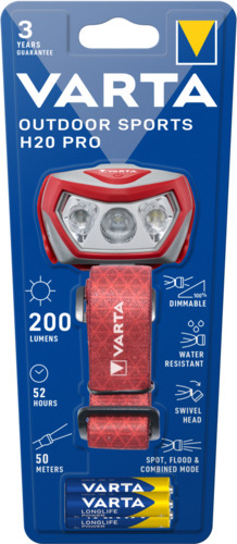 Varta lanterna de cap Outdoor Sports H20 Pro Led dimabil 200Lm/ 52h/ 50m/ IPX4, incl 3xAAA(R3) V17650101421 (1/4) - imagine 2