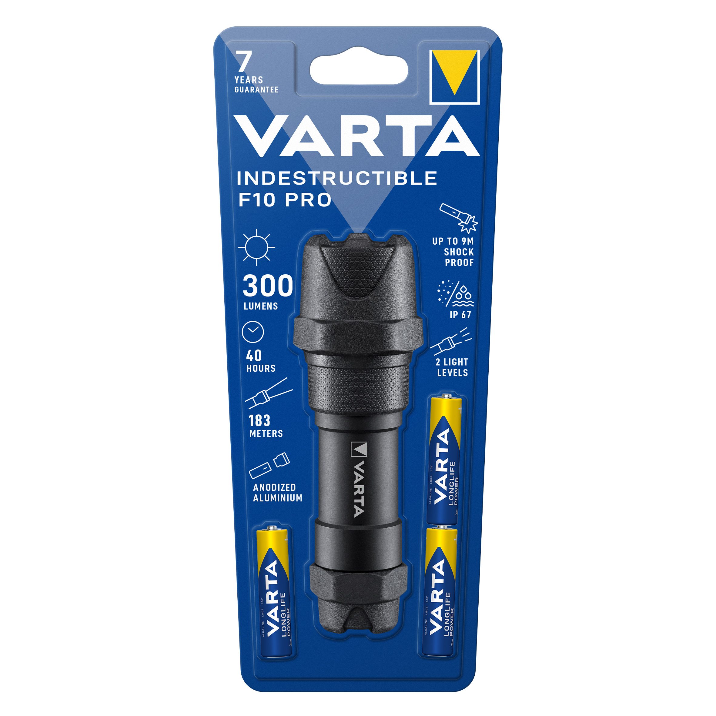 Lanterna cu LED 6W F10 PRO, indestructibila 300lm IP67, include 3 x AAA R3, 18710 Varta - imagine 2