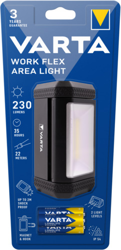 Varta lanterna Work Flex Area Led COB 230lm/ 35h/ 25m , IP54, magnet incl 3xR6(AA) 17648101421 (1/2) - imagine 2